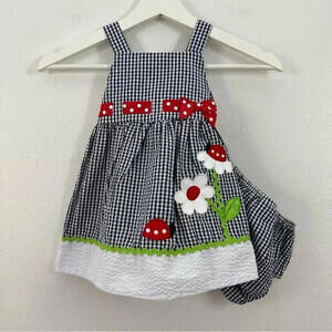 NEW Rare Editions Baby Lady Bug Plaid Tank Dress Size 12M ...